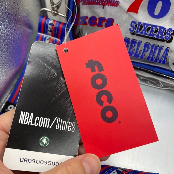 FOCO Philadelphia 76ers Sixers NBA Team Logo Stripe Clear Crossbody Bag Security - Picture 5 of 12